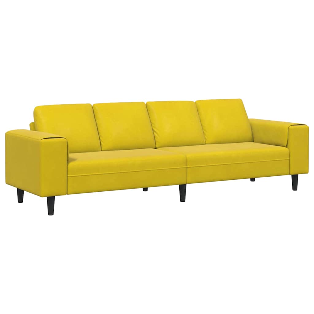 Sofa Sæt Gul Fløjl - Billede 2