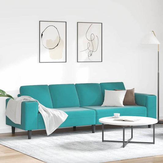 Sofa Sæt Turkis Fløjl - Hovedbillede