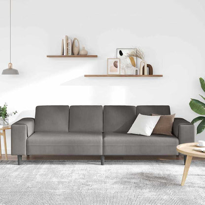 Stof Sofa Med Pude Lysegrå 208 Cm Corduroy Stof - Billede 3