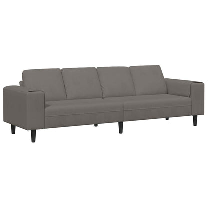 Stof Sofa Med Pude Lysegrå 208 Cm Corduroy Stof - Billede 2