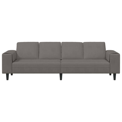 Stof Sofa Med Pude Lysegrå 208 Cm Corduroy Stof - Billede 4