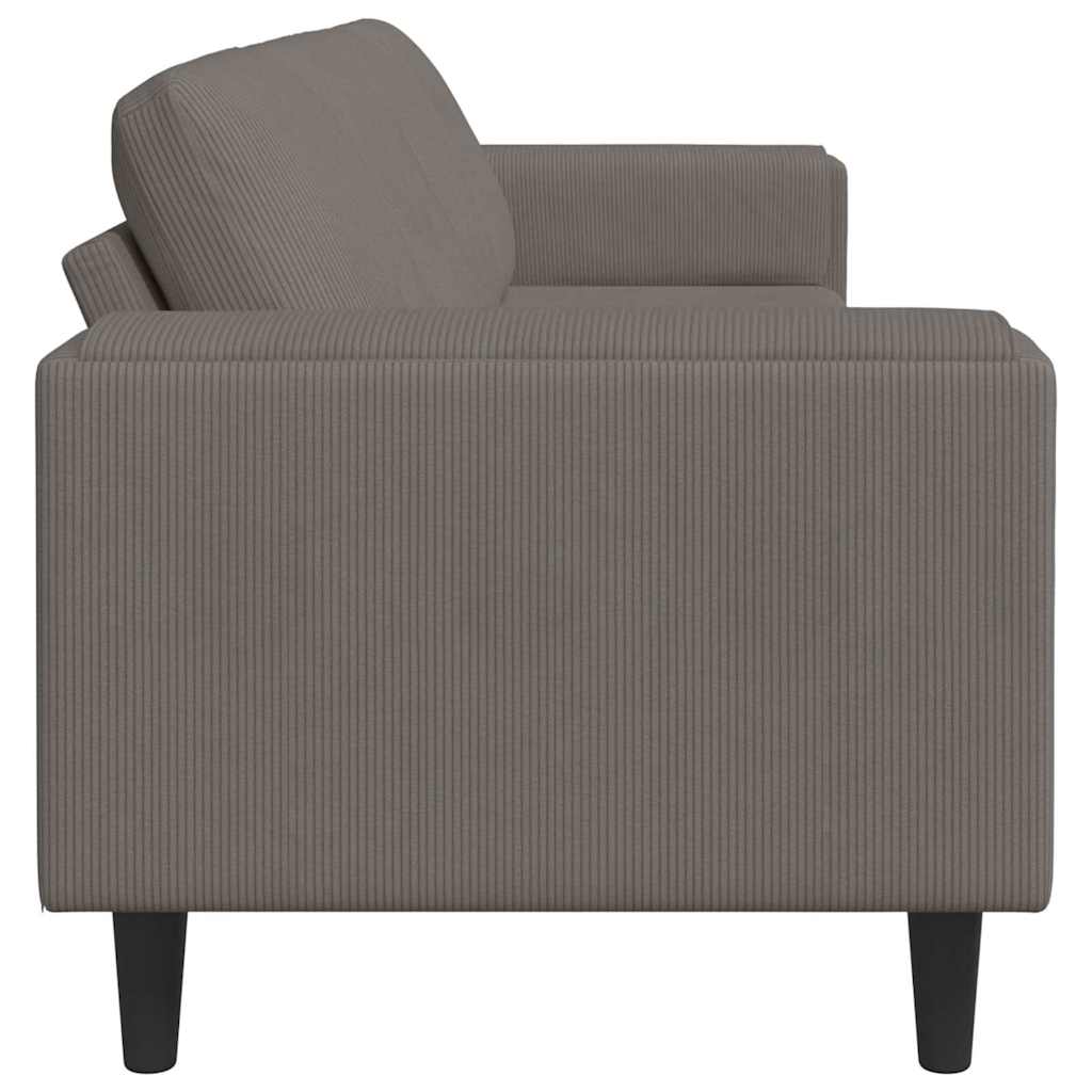 Stof Sofa Med Pude Lysegrå 208 Cm Corduroy Stof - Billede 5