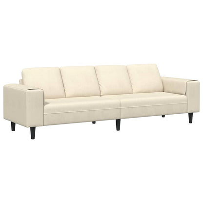 Stof Sofa Med Pude Creme 208 Cm Corduroy Stof - Billede 2