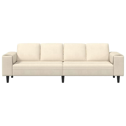 Stof Sofa Med Pude Creme 208 Cm Corduroy Stof - Billede 4