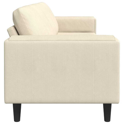 Stof Sofa Med Pude Creme 208 Cm Corduroy Stof - Billede 5