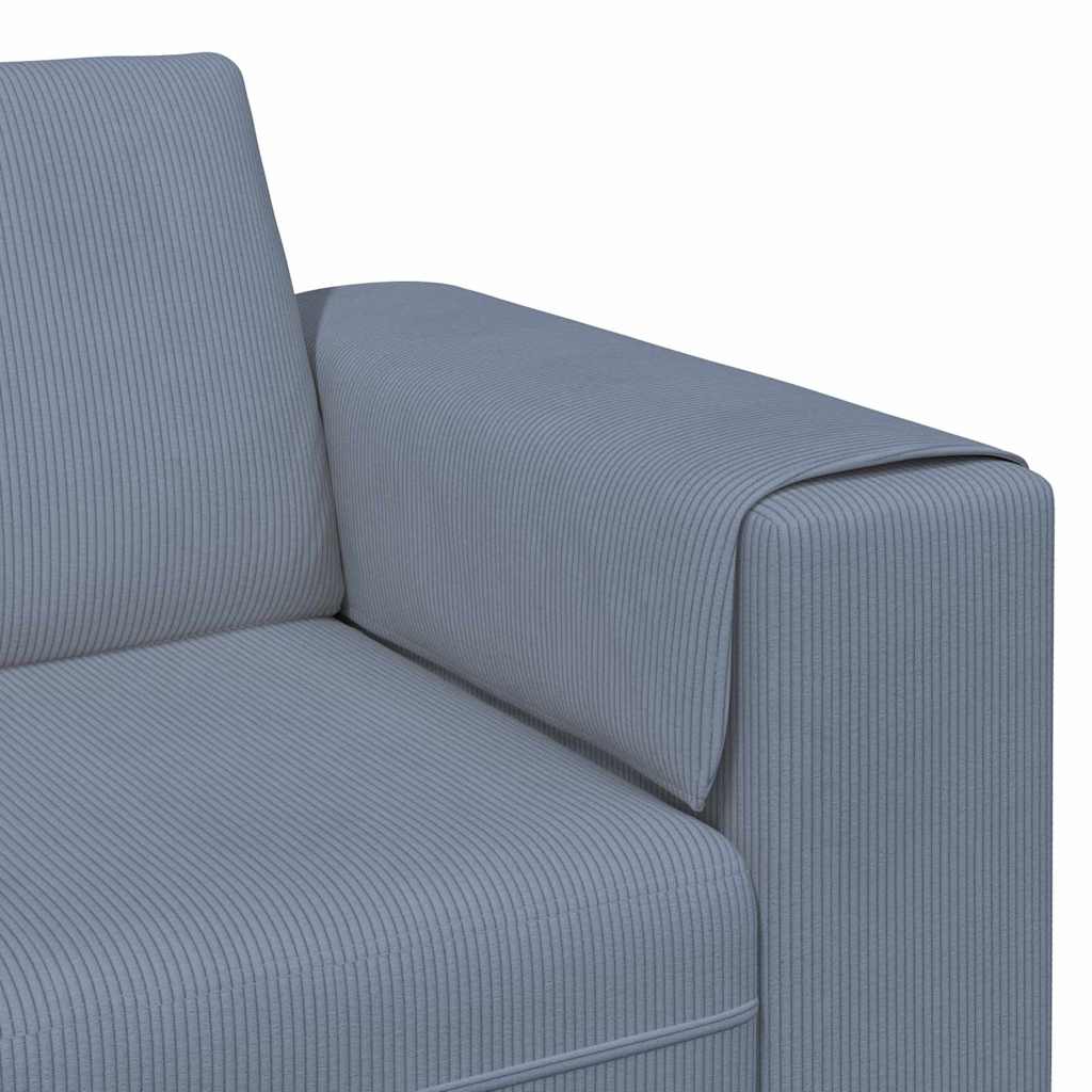 Stof Sofa Med Pude Blå 208 Cm Corduroy Stof - Billede 7