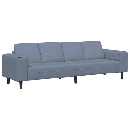 Stof Sofa Med Pude Blå 208 Cm Corduroy Stof - Billede 2