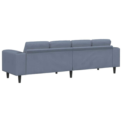 Stof Sofa Med Pude Blå 208 Cm Corduroy Stof - Billede 6