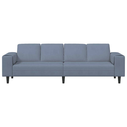Stof Sofa Med Pude Blå 208 Cm Corduroy Stof - Billede 4
