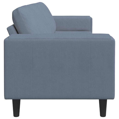 Stof Sofa Med Pude Blå 208 Cm Corduroy Stof - Billede 5