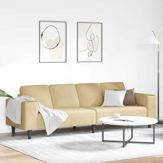 Stof Sofa Med Pude Grågrøn 208 Cm Corduroy Stof - Hovedbillede