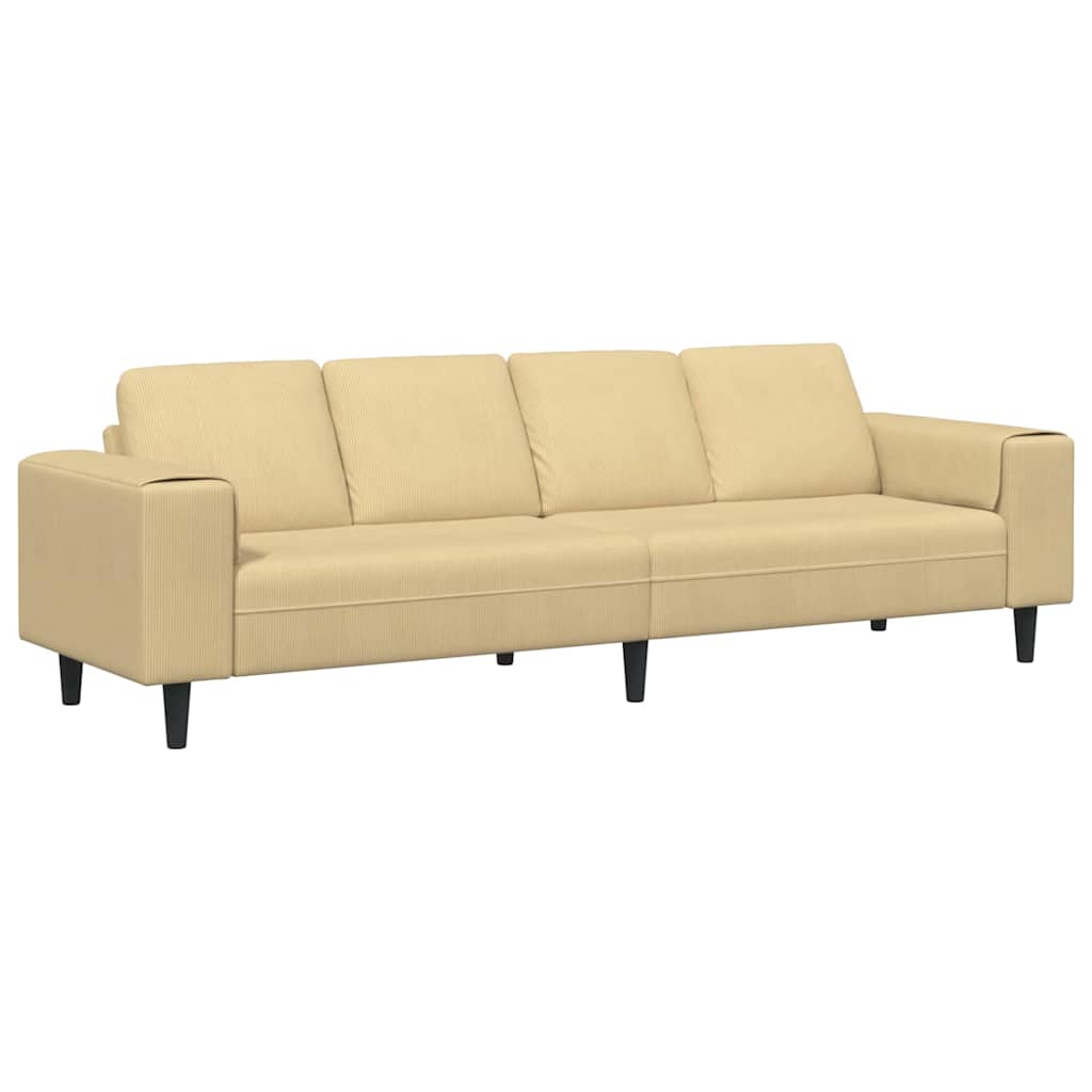 Stof Sofa Med Pude Grågrøn 208 Cm Corduroy Stof - Billede 2