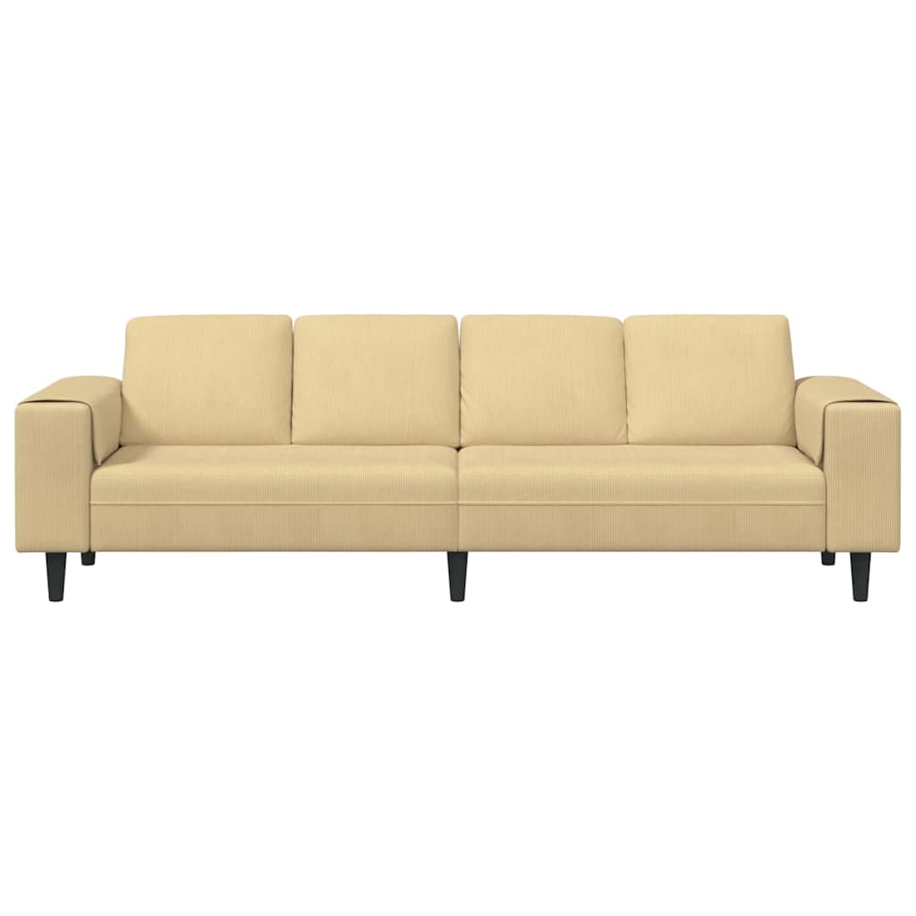 Stof Sofa Med Pude Grågrøn 208 Cm Corduroy Stof - Billede 4