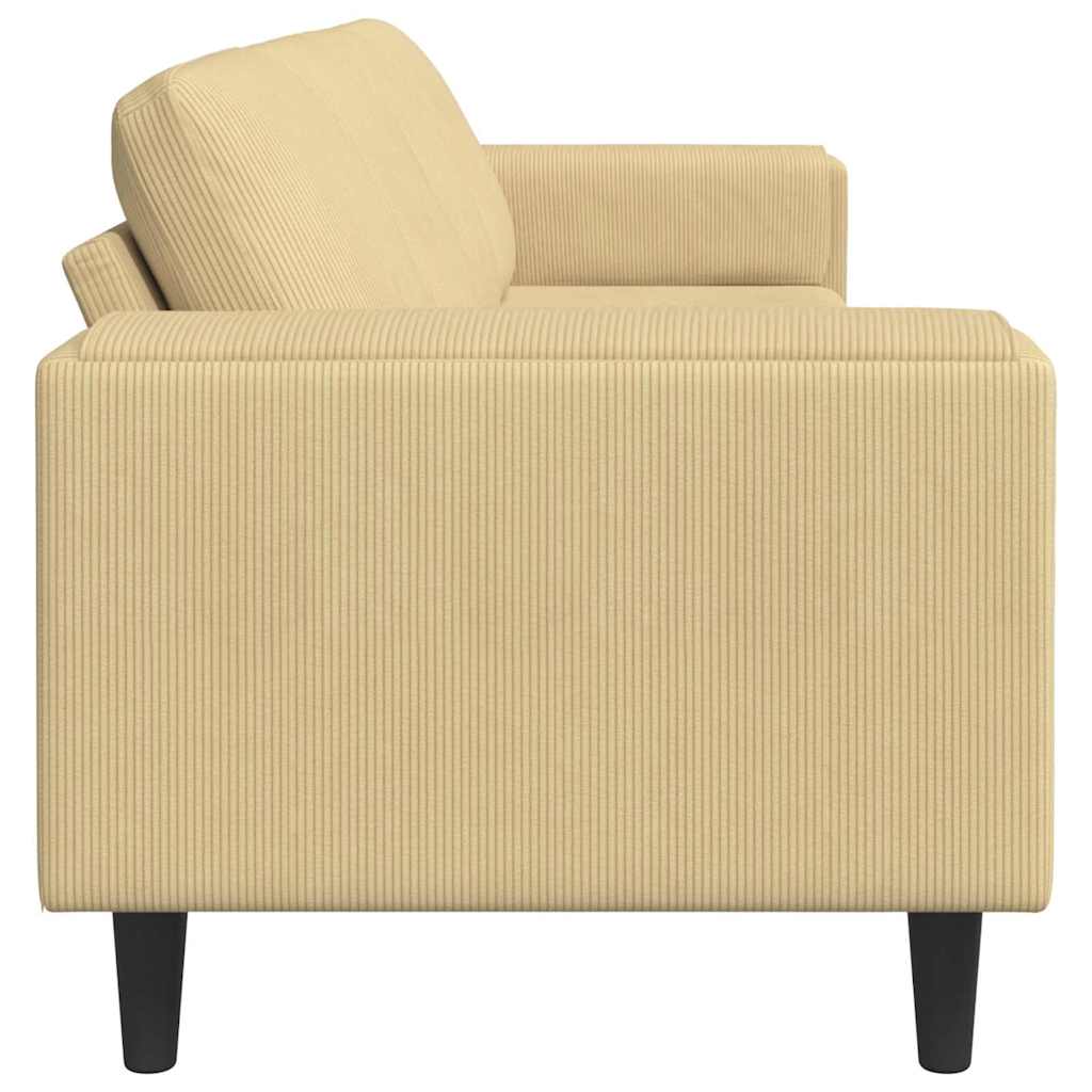 Stof Sofa Med Pude Grågrøn 208 Cm Corduroy Stof - Billede 5