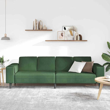Stof Sofa Med Pude Mørkegrøn 208 Cm Corduroy Stof - Billede 3
