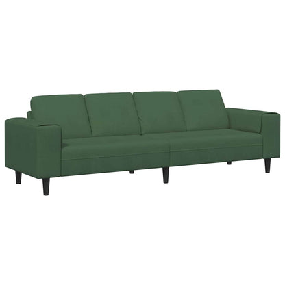 Stof Sofa Med Pude Mørkegrøn 208 Cm Corduroy Stof - Billede 2