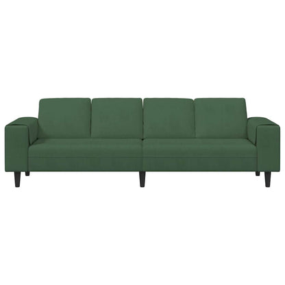 Stof Sofa Med Pude Mørkegrøn 208 Cm Corduroy Stof - Billede 4