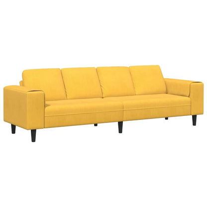 Stof Sofa Med Pude Lys Gul Corduroy Stof - Billede 2