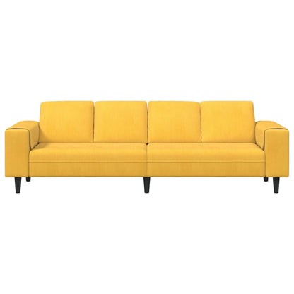 Stof Sofa Med Pude Lys Gul Corduroy Stof - Billede 4