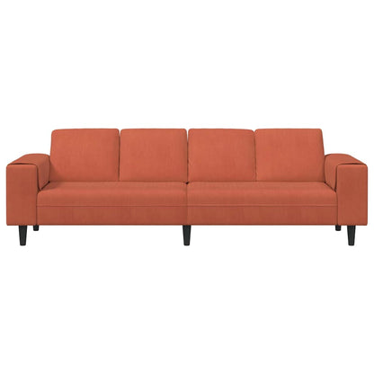 Stof Sofa Med Pude Rød Orange Corduroy Stof - Billede 4