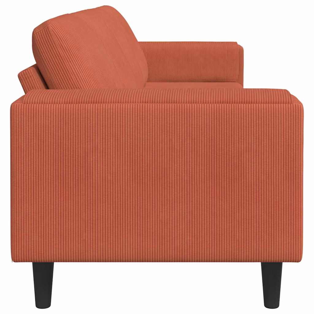Stof Sofa Med Pude Rød Orange Corduroy Stof - Billede 5
