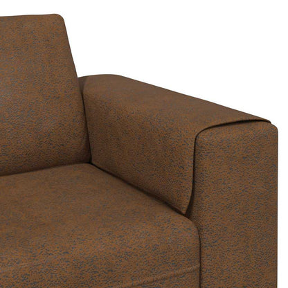 Sofa Sæt Brun Faux Suede Læder - Billede 7
