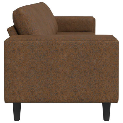 Sofa Sæt Brun Faux Suede Læder - Billede 5