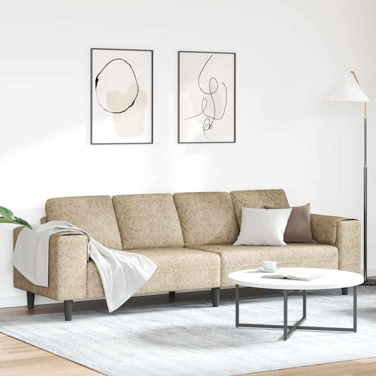 Sofa Sæt Lysegrå Faux Suede Læder - Hovedbillede
