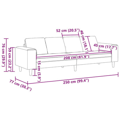 Stue Sofa 250 X 77 X 76 Cm - Billede 9