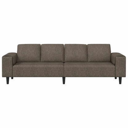 Sofa Sæt Mørkegrå Faux Suede Læder - Billede 4