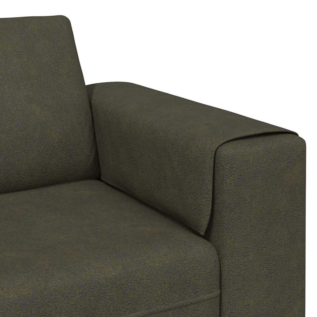 Sofa Sæt Army Grøn Faux Suede Læder - Billede 7