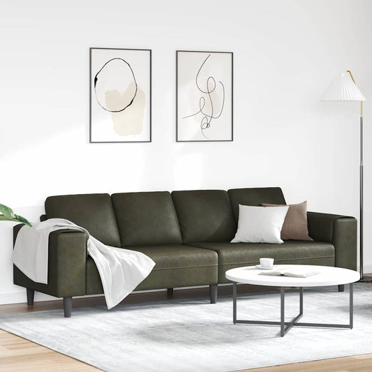 Sofa Sæt Army Grøn Faux Suede Læder - Hovedbillede