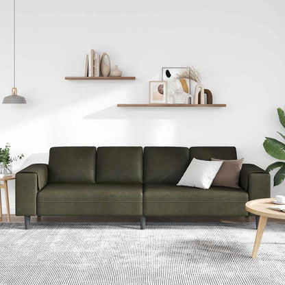 Sofa Sæt Army Grøn Faux Suede Læder - Billede 3