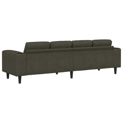 Sofa Sæt Army Grøn Faux Suede Læder - Billede 6