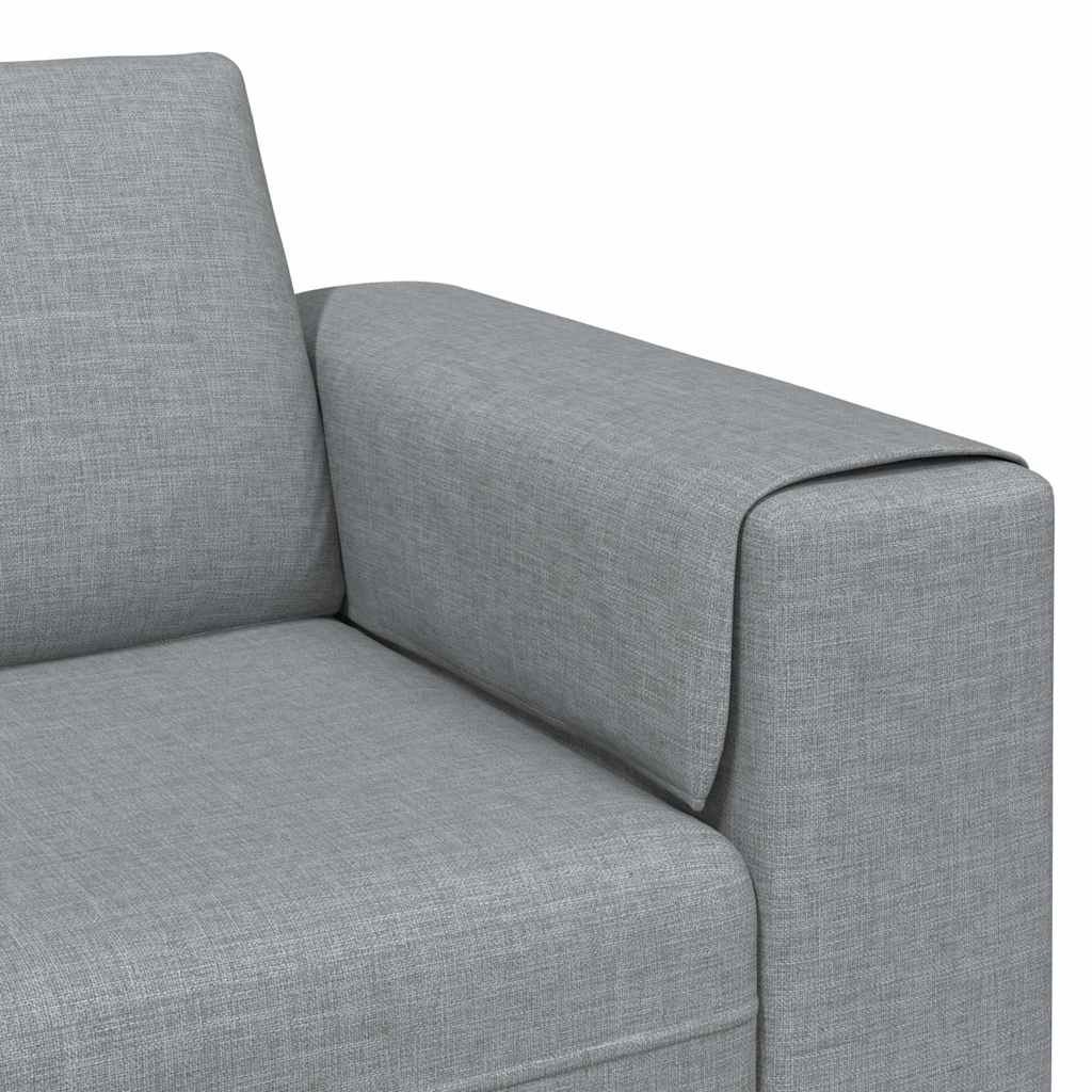 Sofa Sæt 3 Pcs Lysegrå Stof - Billede 7