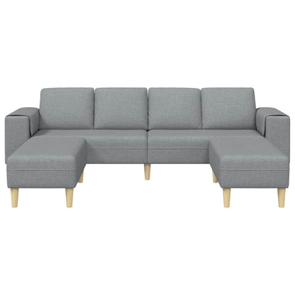 Sofa Sæt 3 Pcs Lysegrå Stof - Billede 4