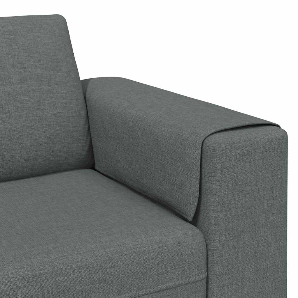 Sofa Sæt 3 Pcs Mørkegrå Stof - Billede 7