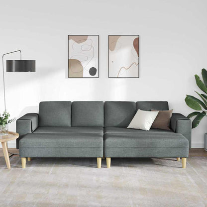 Sofa Sæt 3 Pcs Mørkegrå Stof - Billede 3