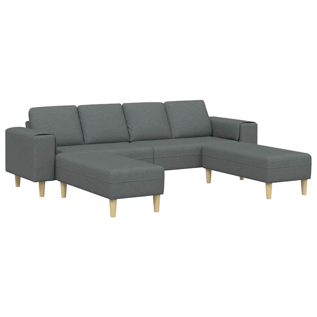 Sofa Sæt 3 Pcs Mørkegrå Stof - Billede 2
