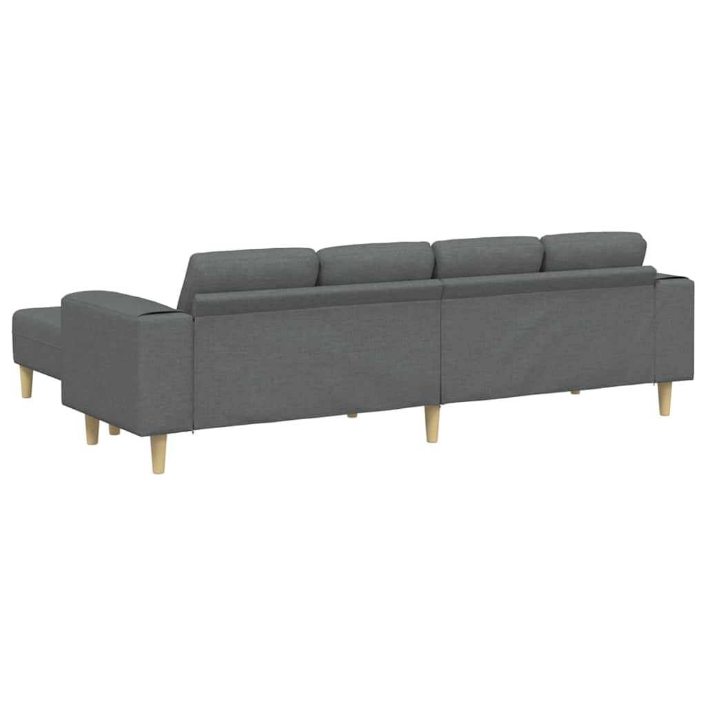 Sofa Sæt 3 Pcs Mørkegrå Stof - Billede 6