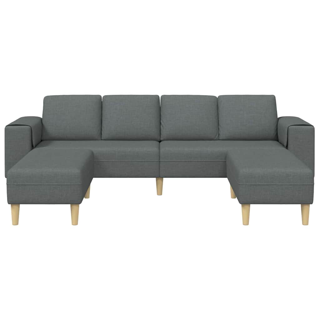 Sofa Sæt 3 Pcs Mørkegrå Stof - Billede 4