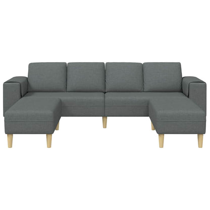 Sofa Sæt 3 Pcs Mørkegrå Stof - Billede 4