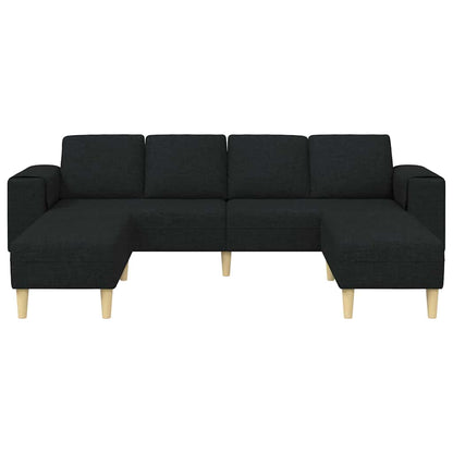 Sofa Sæt 3 Pcs Sort Stof - Billede 4
