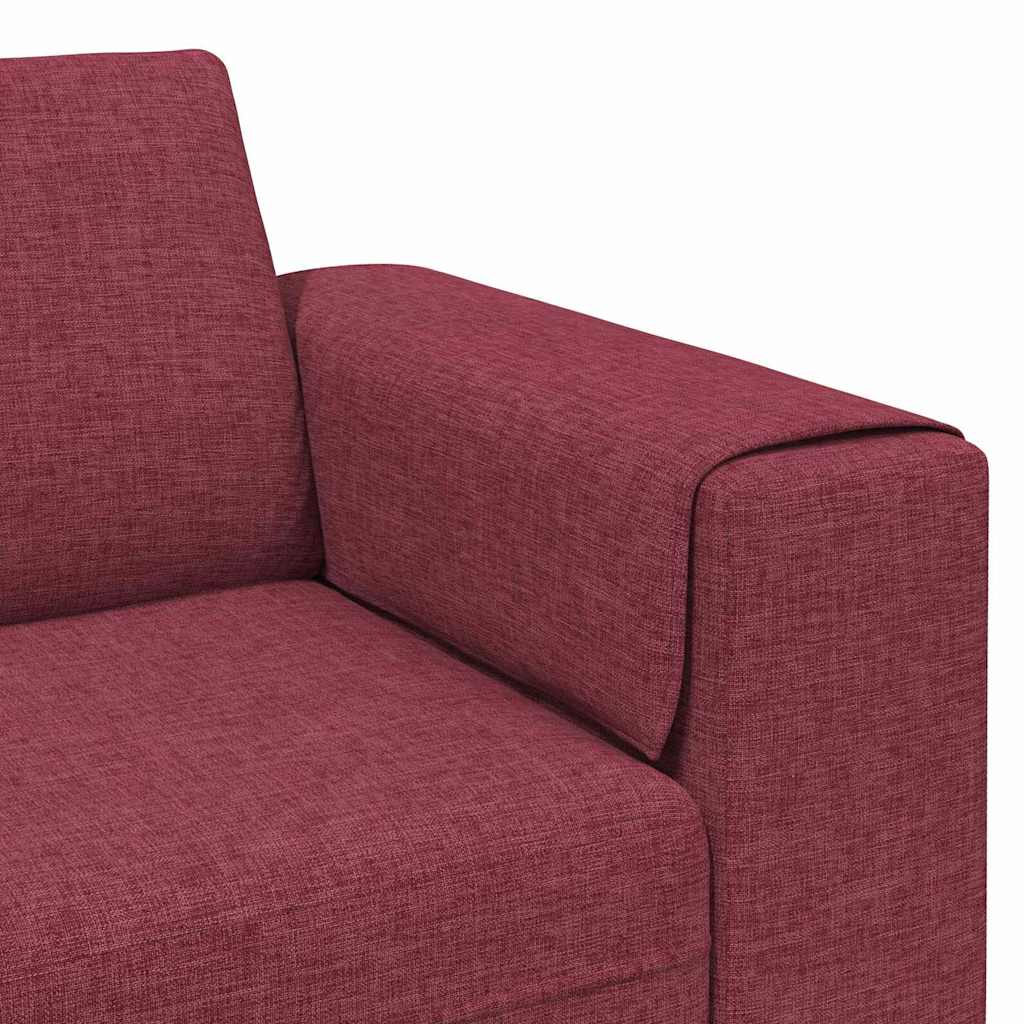 Sofa Sæt 3 Pcs Vinrød Stof - Billede 7