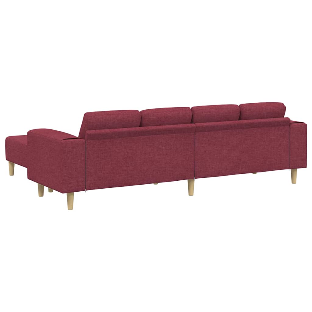 Sofa Sæt 3 Pcs Vinrød Stof - Billede 6