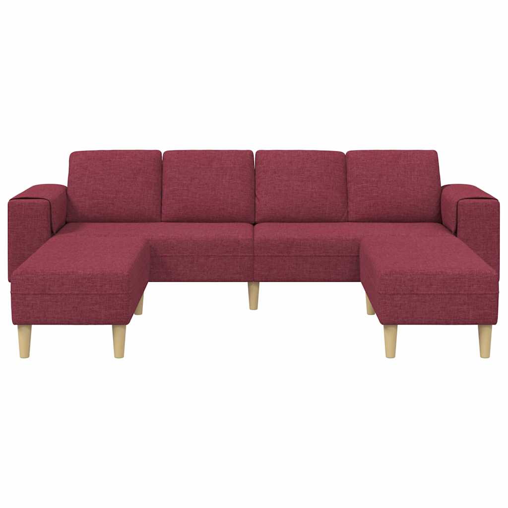 Sofa Sæt 3 Pcs Vinrød Stof - Billede 4