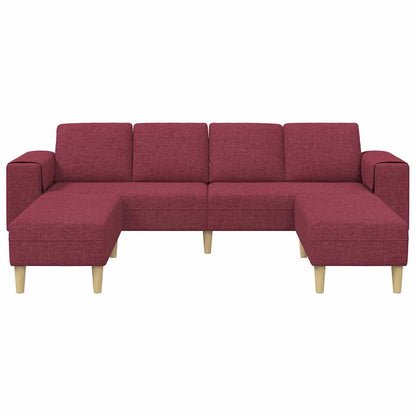 Sofa Sæt 3 Pcs Vinrød Stof - Billede 4