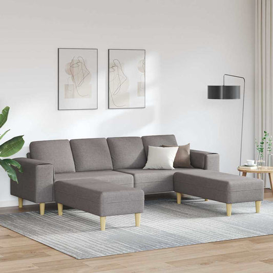 Sofa Sæt 3 Pcs Gråbrun Stof - Hovedbillede