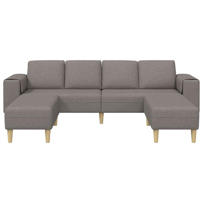 Sofa Sæt 3 Pcs Gråbrun Stof - Billede 4