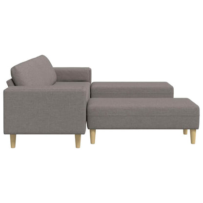 Sofa Sæt 3 Pcs Gråbrun Stof - Billede 5
